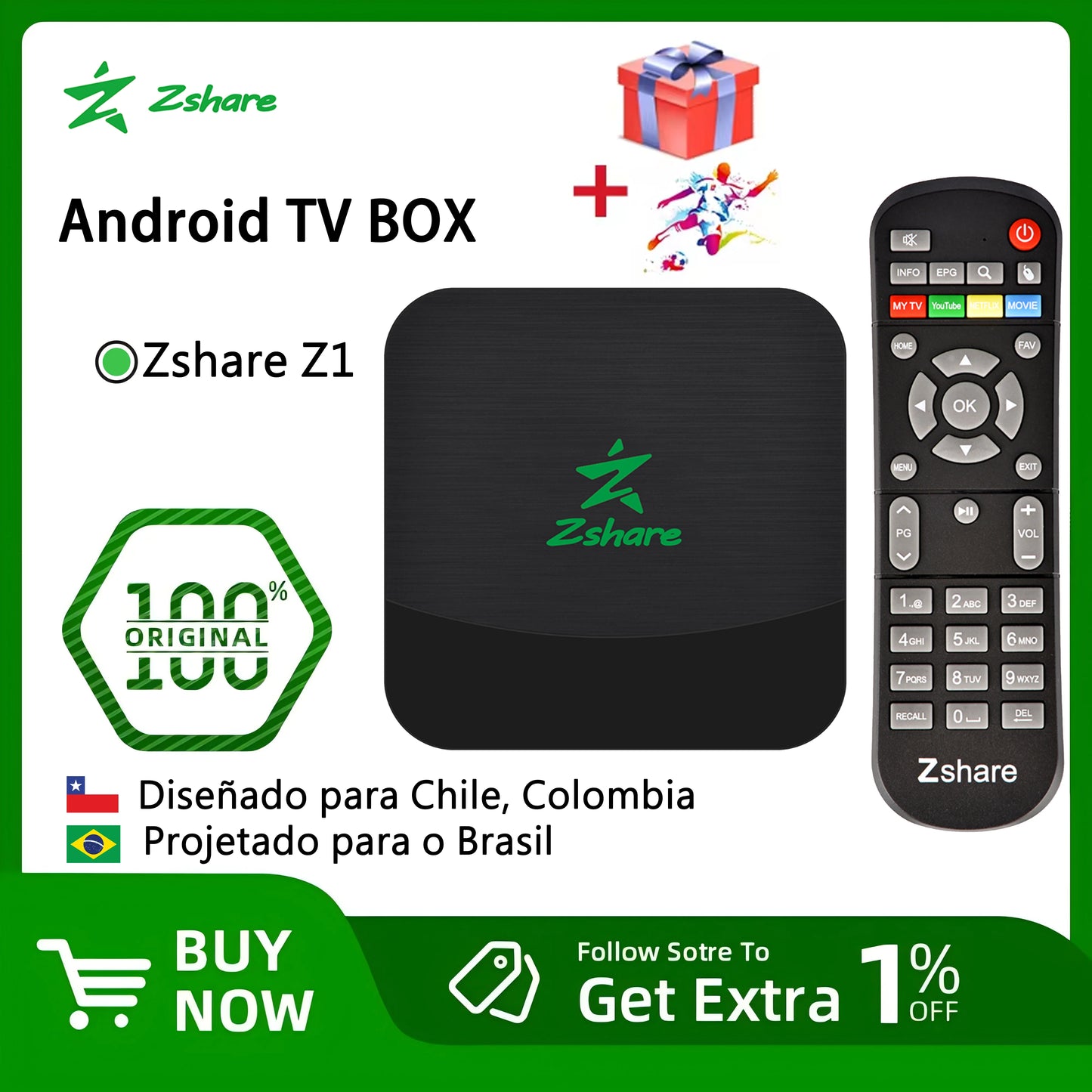 CODIFICADOR TV BOX android 11 2.4GHZ zshare