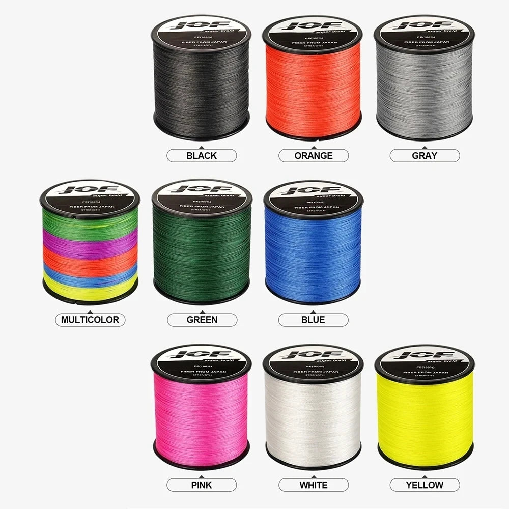 MULTIFILAMENTO JOF Línea de pesca desmilada 4 Strands 1000M 500M 300M 100M Línea de Multifilamento Carp Pesca 8-80LB PE Line Pesca Mar Braid Wire