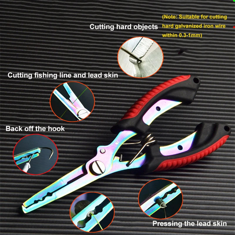 pinza Stainless Steel Fishing Pliers Fishing Hook Remover Saltwater Resistant Fishing Braided Line Cutter Scissors Fishing Equipment