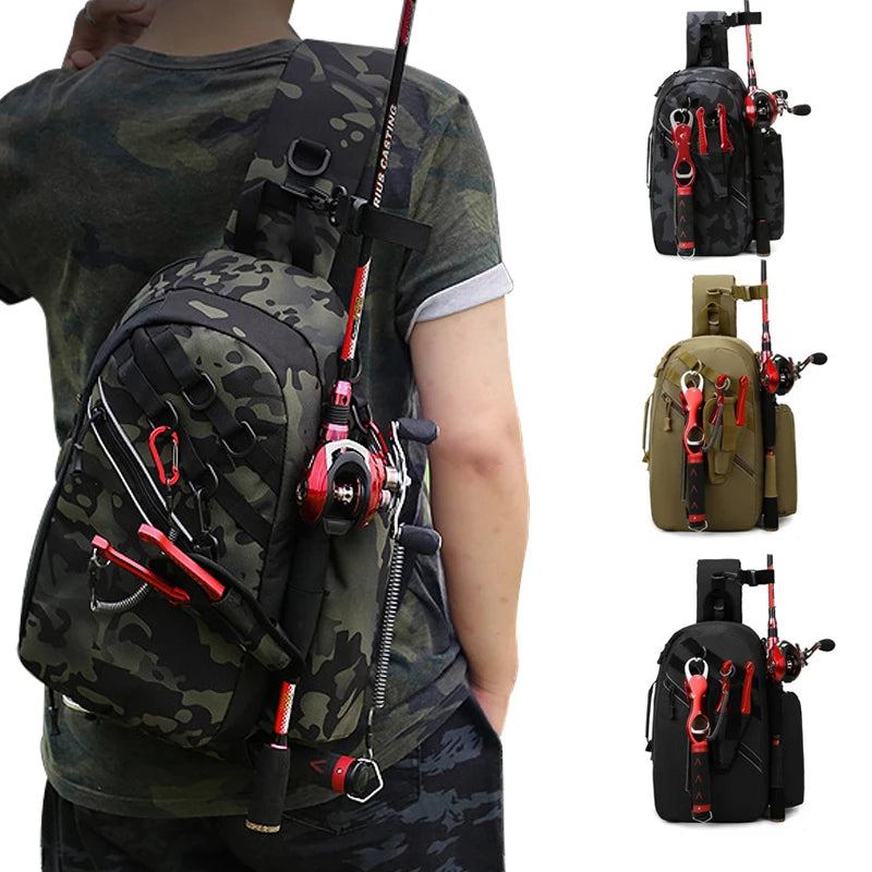 mochila Fishing Tackle Storage Bag Waterproof Fishing Sling Backpack Multifunctional Fishing Gear Bag Fishing Accessories Organizer