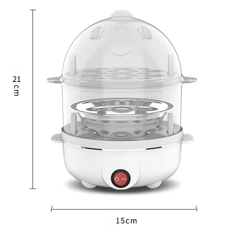 cocinadora de huevos y verduras Electric Egg Cooker Double La Capas de caldera de huevo Maíz de leche de desayuno rápido de desayuno de cocina de huevo Steamer A