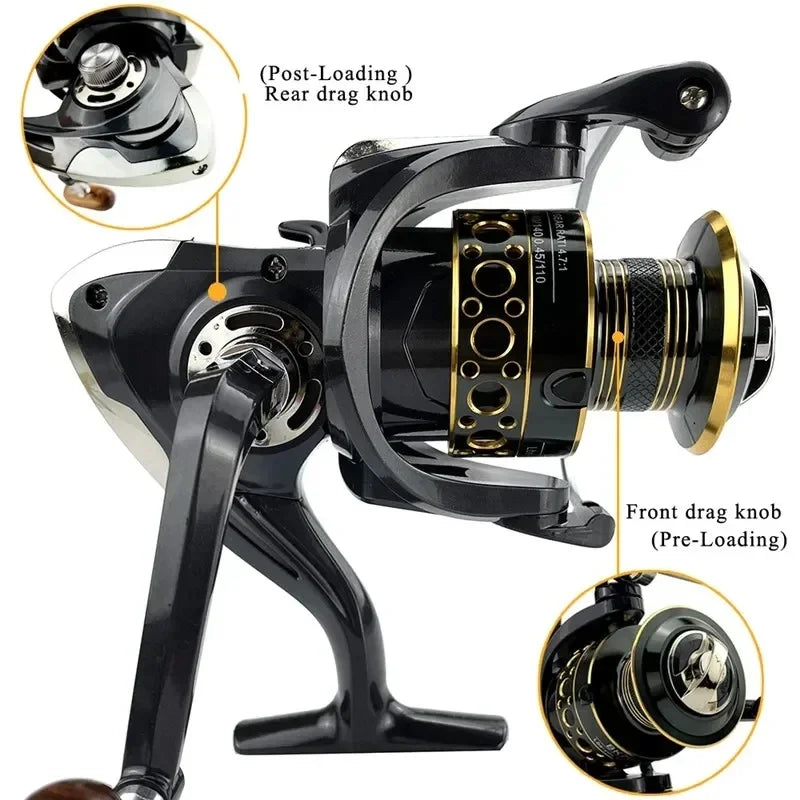 CARRETE Okuma alta calidad  15KG pesca deportiva Reel Gear 5.2:1