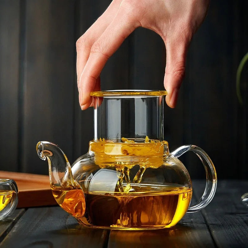 TETERA CON IINFUSOR 400ml/1000ml Filterable resistente al calor espeso Teapot High Borosilicate Glass Flower Tea Pot Heatable