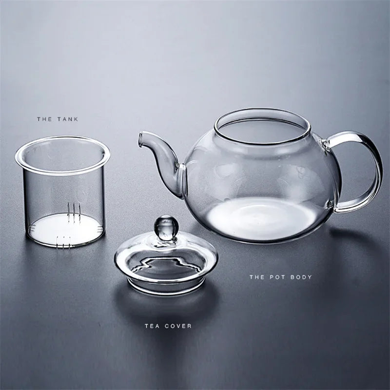 TETERA CON IINFUSOR 400ml/1000ml Filterable resistente al calor espeso Teapot High Borosilicate Glass Flower Tea Pot Heatable