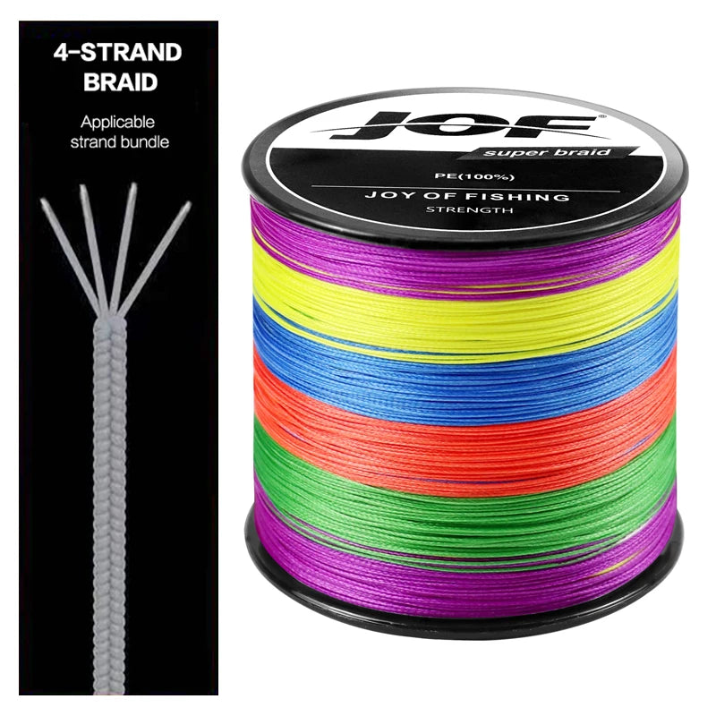 MULTIFILAMENTO JOF Línea de pesca desmilada 4 Strands 1000M 500M 300M 100M Línea de Multifilamento Carp Pesca 8-80LB PE Line Pesca Mar Braid Wire