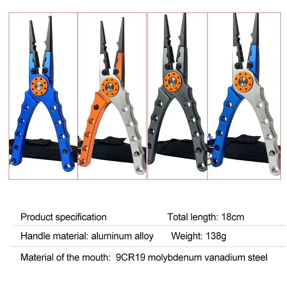 pinza Fishing Pliers Line Cutter Multifunctional Knot Aluminum Alloy Scissors Hook Remover 150g 20CM Fishing Equipment