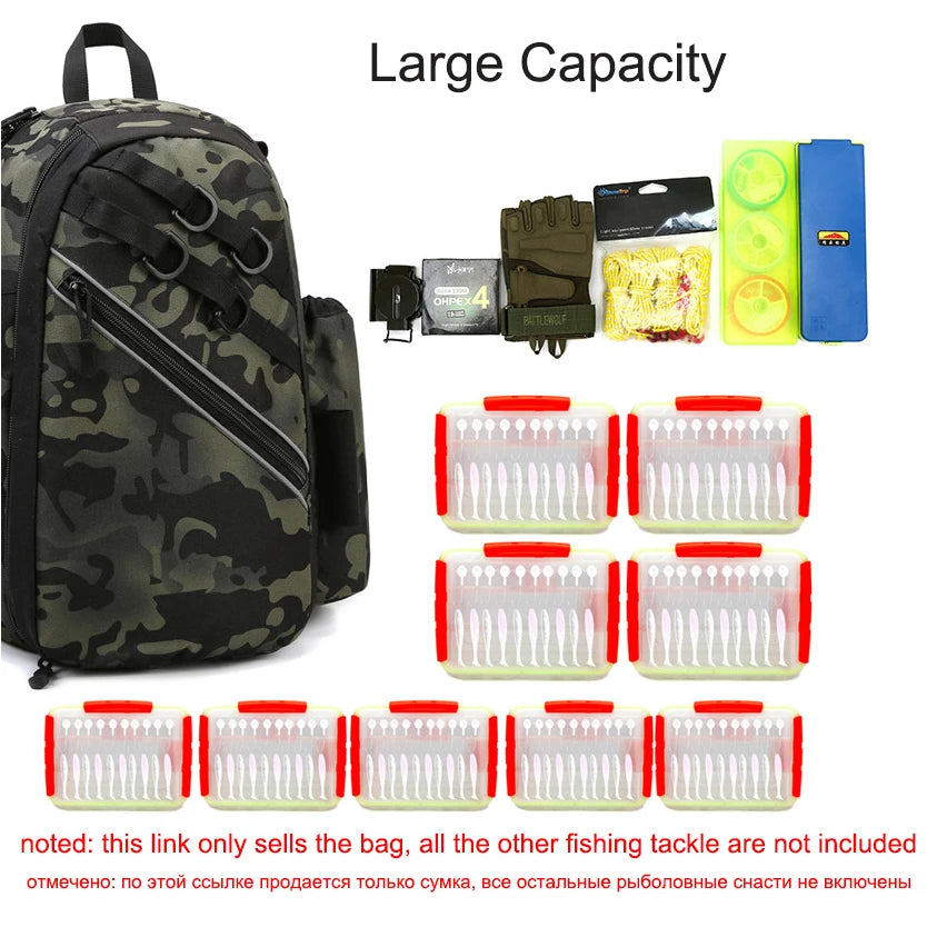 mochila Fishing Tackle Storage Bag Waterproof Fishing Sling Backpack Multifunctional Fishing Gear Bag Fishing Accessories Organizer