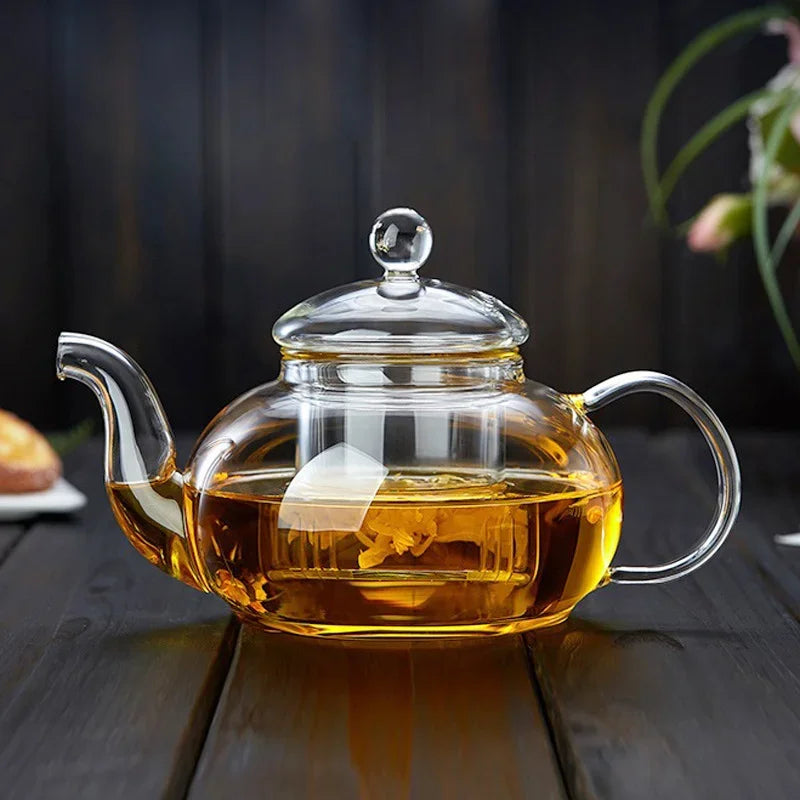 TETERA CON IINFUSOR 400ml/1000ml Filterable resistente al calor espeso Teapot High Borosilicate Glass Flower Tea Pot Heatable