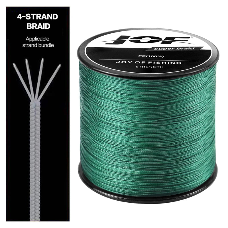 MULTIFILAMENTO JOF Línea de pesca desmilada 4 Strands 1000M 500M 300M 100M Línea de Multifilamento Carp Pesca 8-80LB PE Line Pesca Mar Braid Wire