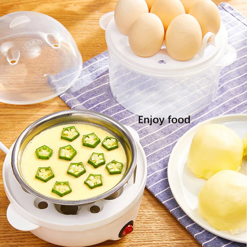 cocinadora de huevos y verduras Electric Egg Cooker Double La Capas de caldera de huevo Maíz de leche de desayuno rápido de desayuno de cocina de huevo Steamer A